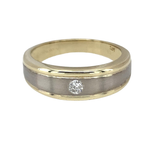 9ct Gold & Diamond Set Wide Band Ring