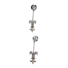 Load image into Gallery viewer, Preowned 9ct White and Rose Gold &amp; Diamond Set Clogau Royal Lily Style Drop Earrings with the weight 2.70 grams
