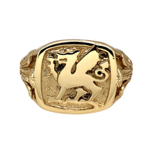 Load image into Gallery viewer, 9ct Gold Welsh Dragon Signet Ring
