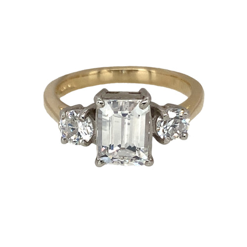 9ct Gold & Cubic Zirconia Set Trilogy Ring