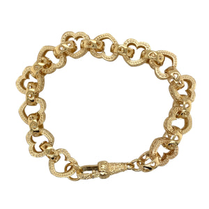 New 9ct Gold 8" Heart Link Bracelet