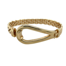 Load image into Gallery viewer, 9ct Gold Weaved Horseshoe Style Bangle
