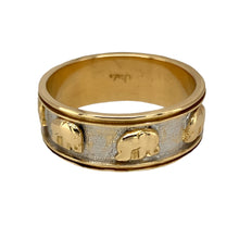 Load image into Gallery viewer, Preowned 18ct Yellow and White Gold Elephant Band Ring in size Z+1 with the weight 12.20 grams. The ring cannot be resized
