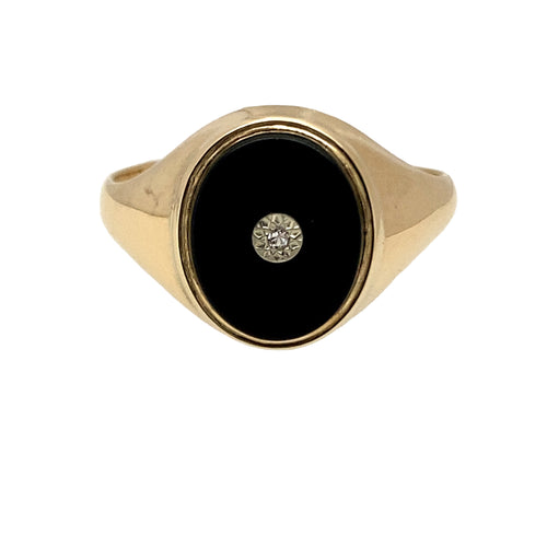 9ct Gold & Onyx Set Signet Ring