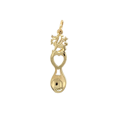 9ct Gold Welsh Dragon Lovespoon Pendant