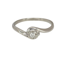 Load image into Gallery viewer, 9ct White Gold &amp; Diamond Set Twist Solitaire Ring
