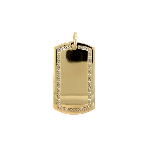 9ct Gold Patterned ID Tag Pendant