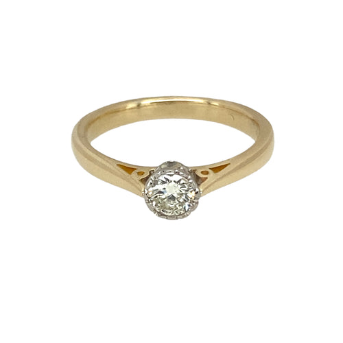 9ct Gold & Diamond Set Solitaire Ring