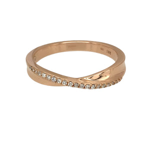 18ct Gold & Diamond Set Clogau Crossover Band Ring