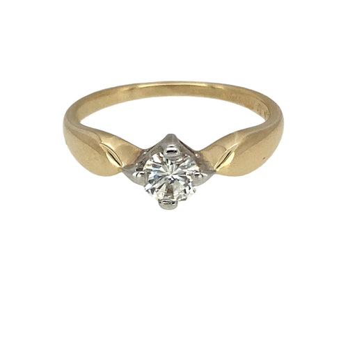 9ct Gold & Diamond Set Solitaire Ring