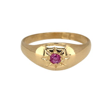 Load image into Gallery viewer, 18ct Gold &amp; Ruby Set Vintage Style Ring
