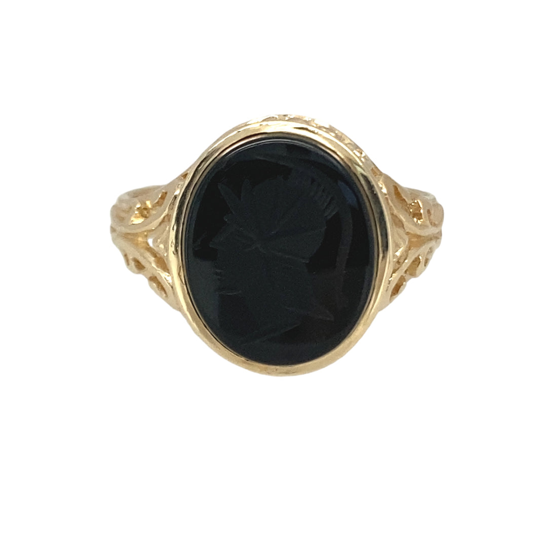 9ct Gold & Onyx Centurion Oval Signet Ring