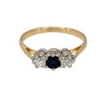 Load image into Gallery viewer, 9ct Gold Diamond &amp; Sapphire Set Trilogy Ring
