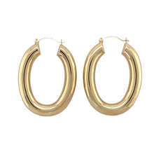 Load image into Gallery viewer, 9ct Gold Plain Oval Tubular Creole Earrings
