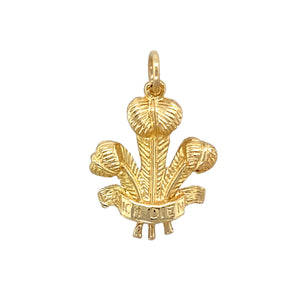 9ct Gold Three Feathers Pendant