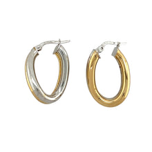 Load image into Gallery viewer, 18ct Gold Fancy Twist Oval Creole Earrings
