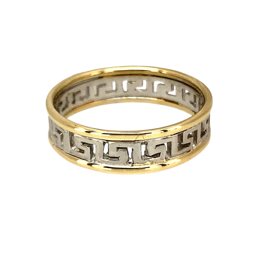 9ct Gold Greek Key Design Band Ring