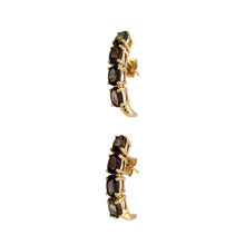 Load image into Gallery viewer, 9ct Gold &amp; Topaz Set Half Hoop Stud Earrings
