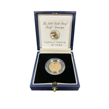 Load image into Gallery viewer, 1998 22ct Gold Half Sovereign Queen Elizabeth II Coin
