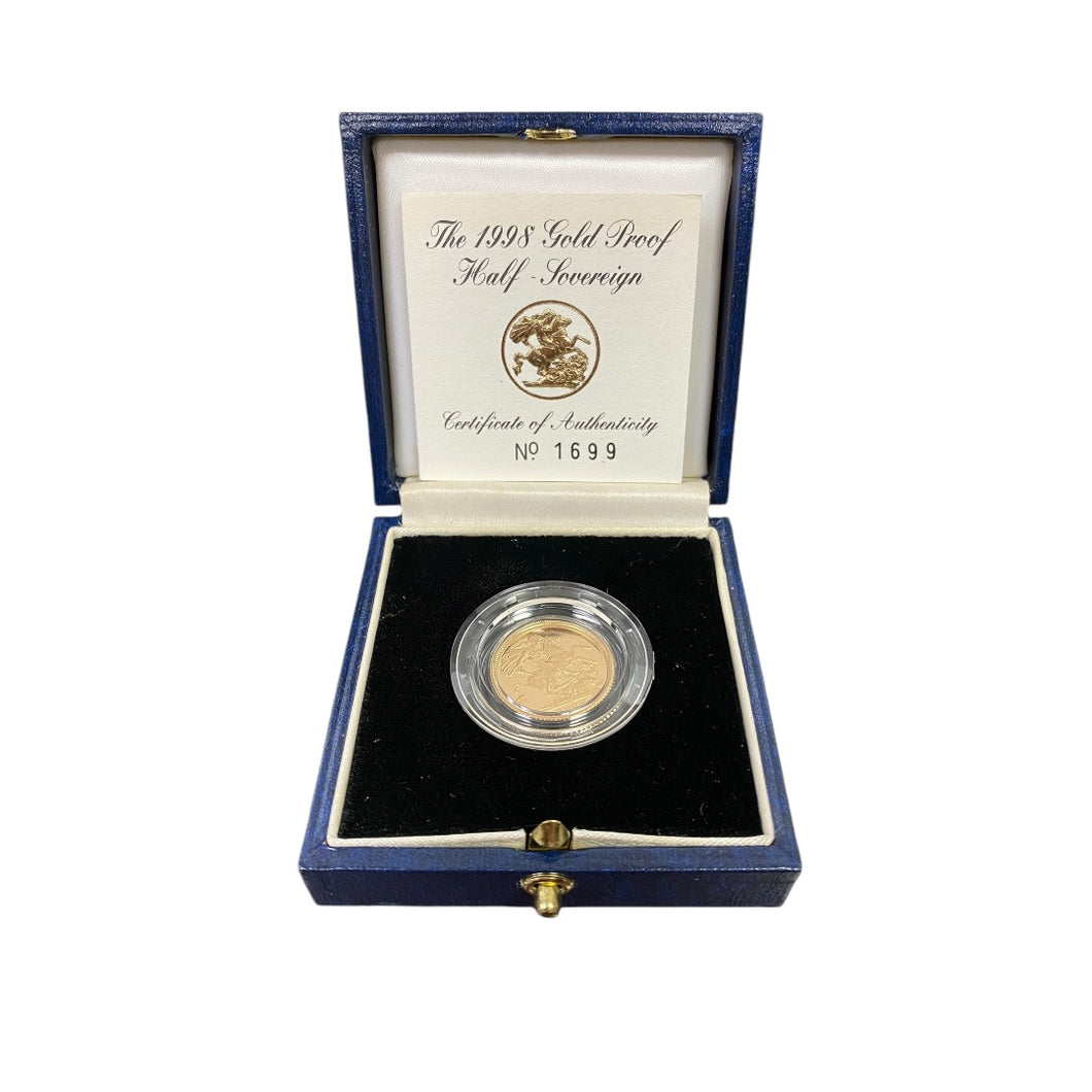 1998 22ct Gold Half Sovereign Queen Elizabeth II Coin