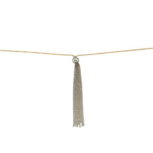 Load image into Gallery viewer, Preowned 18ct Yellow and White Gold 18&quot; Ball Tassel Necklace with the weight 2.80 grams. The white gold ball is 5mm diameter
