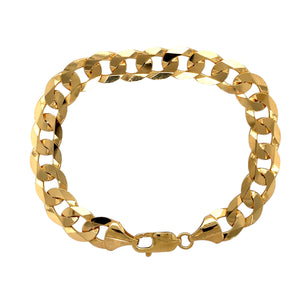 New 9ct Solid Gold 8.5" Curb Bracelet