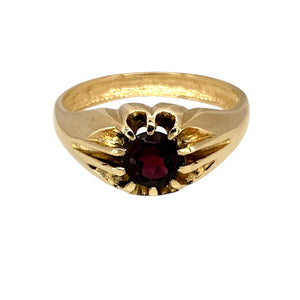 New 9ct Gold & Garnet Set Signet Ring