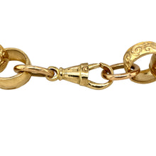 Load image into Gallery viewer, New 9ct Yellow Solid Gold 8.5&quot; Patterned Belcher Bracelet with the weight 37.10 grams and link width 15mm. The links are alternating plain or patterned
