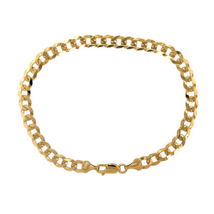 New 9ct Solid Gold 9" Curb Bracelet