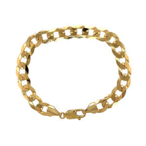 New 9ct Solid Gold 8.5" Curb Bracelet