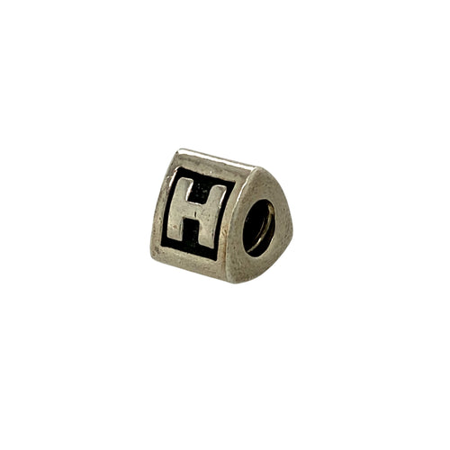 Preowned 925 Silver Pandora 'H' Initial Charm with the weight 3.20 grams