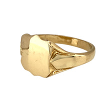 Load image into Gallery viewer, New 9ct Yellow Gold Plain Shield Signet Ring in size W with the weight 5.70 grams. The front of the ring is 13mm high
