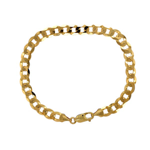 New 9ct Solid Gold 8.75" Curb Bracelet