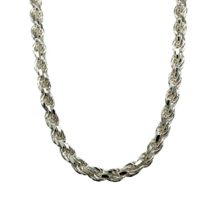 New 925 Silver 24" Solid Rope Chain 45 grams