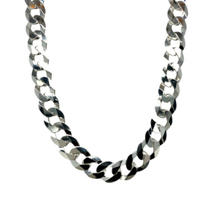 New 925 Silver 22" Solid Curb Chain 41 grams