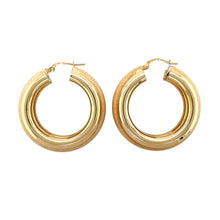 Load image into Gallery viewer, 9ct Gold Patterned Large Hoop Creole Earrings
