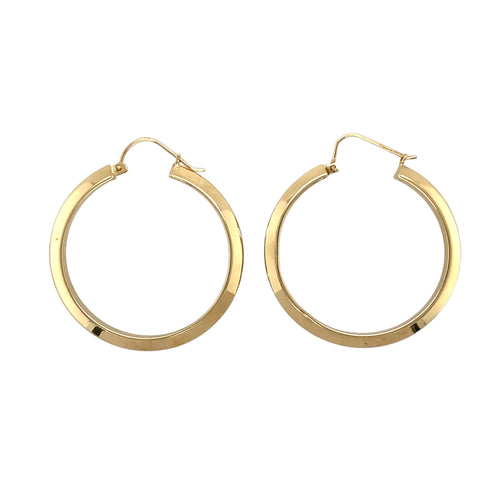 9ct Gold Plain Hoop Creole Earrings