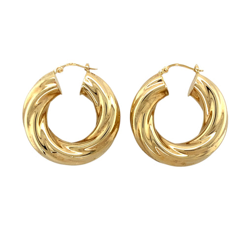 9ct Gold Twisted Hoop Creole Earrings