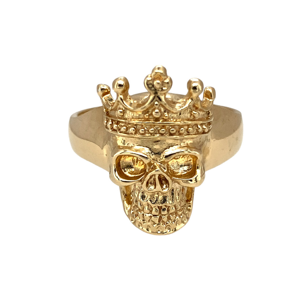 New 9ct Gold Skull Crown Ring