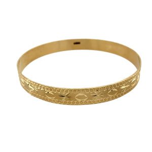 New 9ct Solid Gold Patterned Bangle