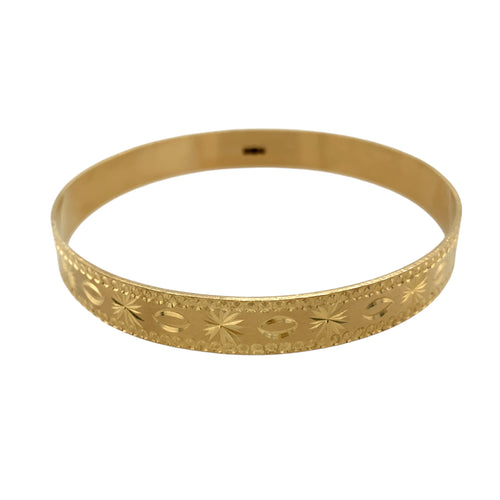 New 9ct Solid Gold Patterned Bangle