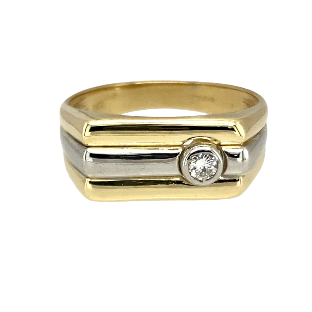 9ct Gold & Diamond Set Signet Ring