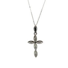 Load image into Gallery viewer, 9ct White Gold &amp; Diamond Set Cross 18&quot; Necklace
