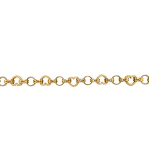 New 9ct Gold 7.75" Heart Link Bracelet