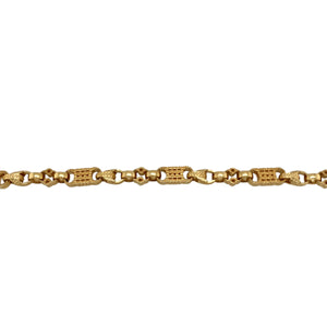 New 9ct Gold 7.75" Fancy Patterned Gypsy Style Link Bracelet