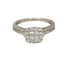 Load image into Gallery viewer, 9ct White Gold &amp; Diamond Set Halo Cluster Ring
