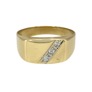 9ct Gold & Diamond Set Signet Ring