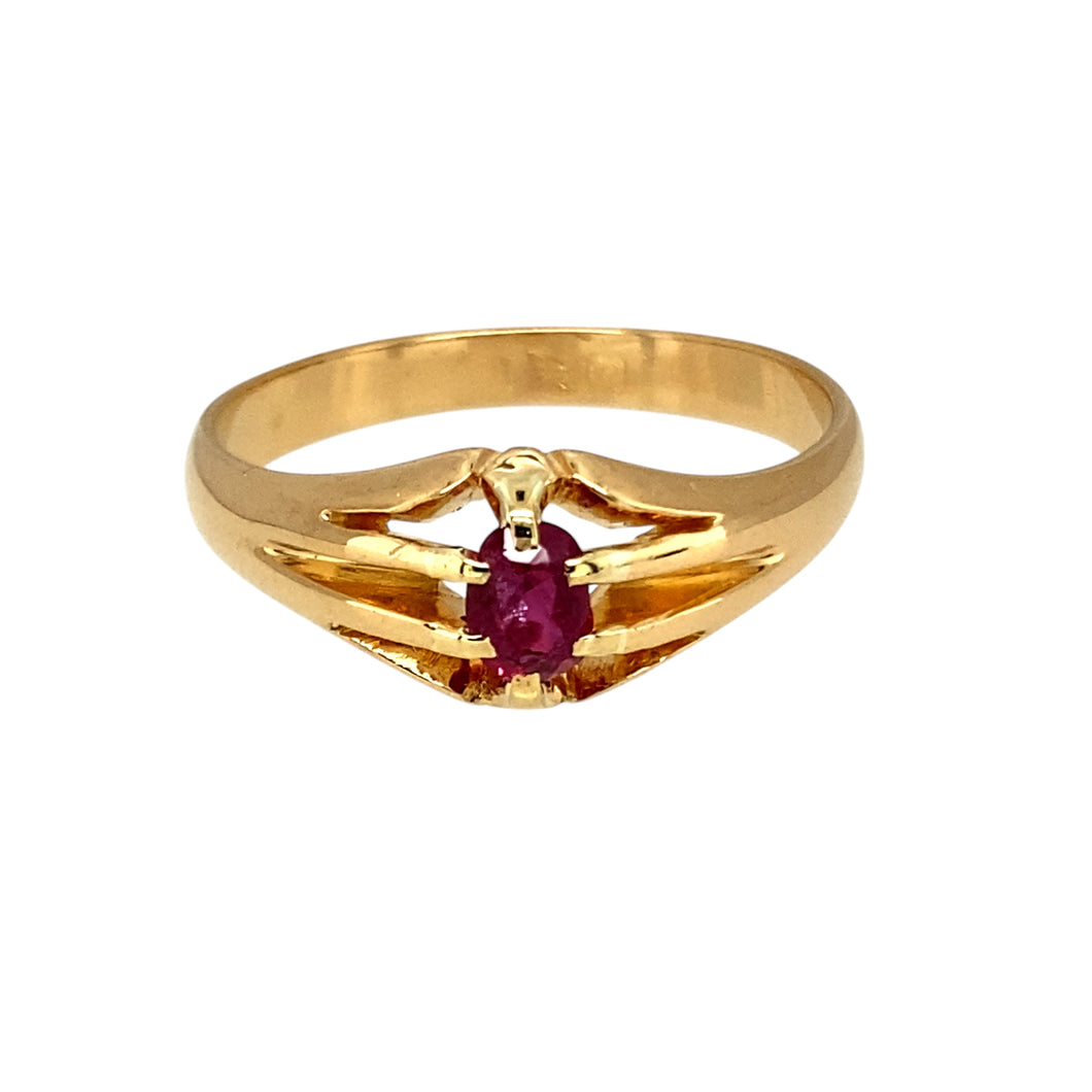 18ct Gold & Ruby Set Chester Hallmarked Ring