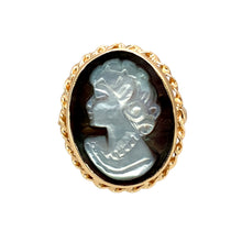 Load image into Gallery viewer, 9ct Gold &amp; Grey Cameo Set Ring
