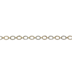 9ct Gold & Cubic Zirconia Set 7" Oval Link Bracelet